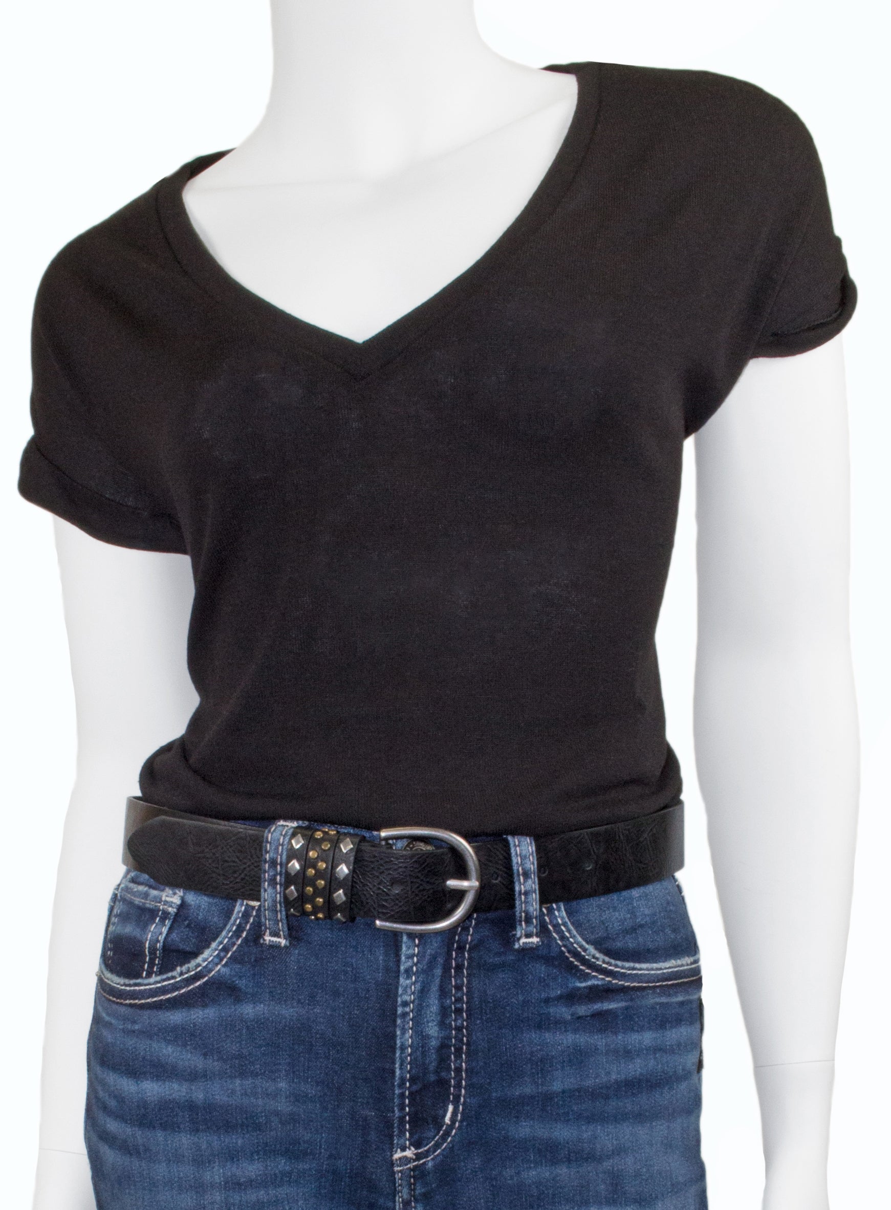 Silver Jeans Co. 35MM Genuine Leather Belt with Keeper Detail