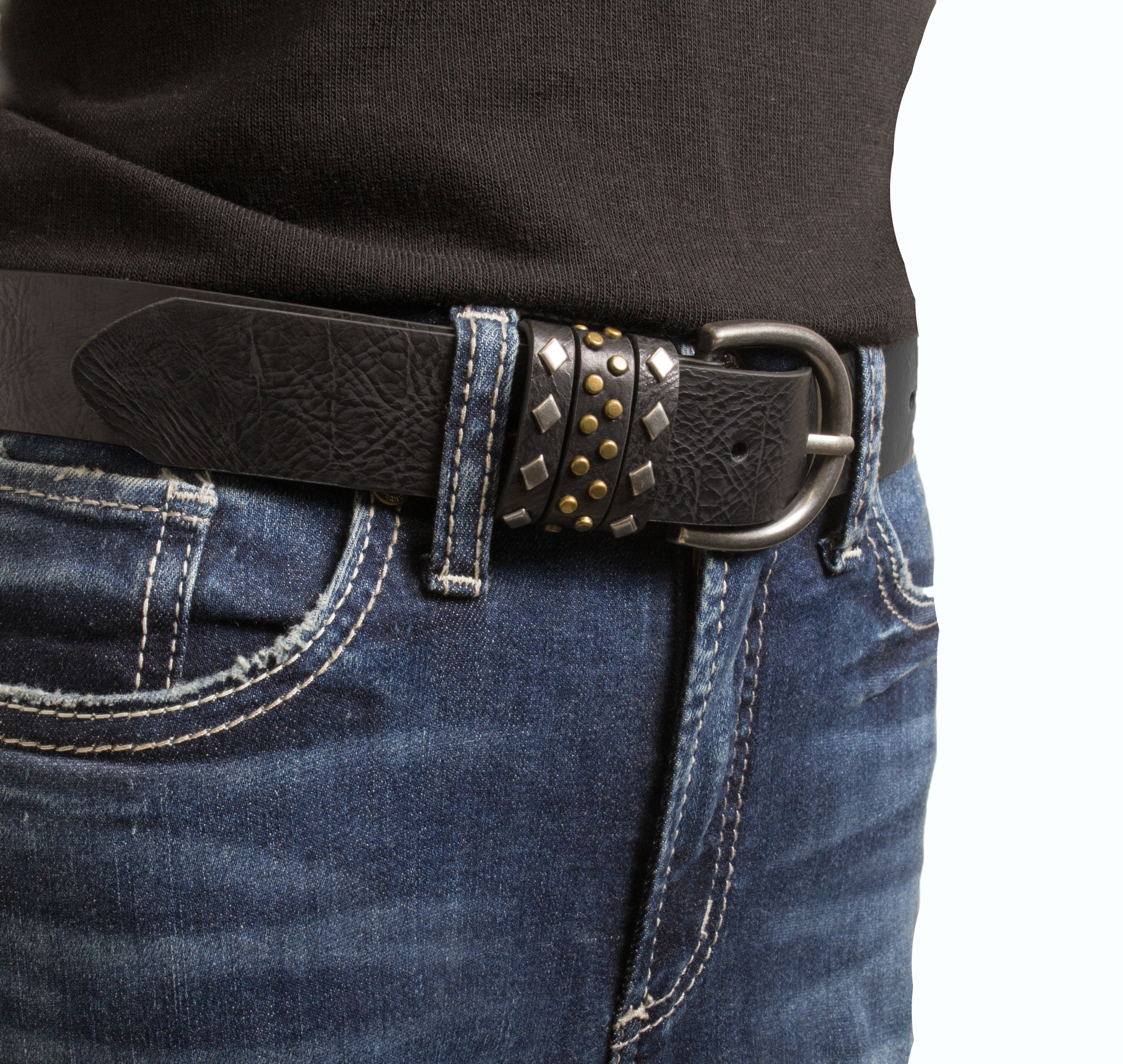 Silver Jeans Co. 35MM Genuine Leather Belt with Keeper Detail