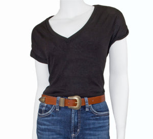 Silver Jeans Co. 25MM  Western Style Genuine Leather Strap