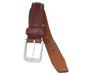 Padded and Stitched Hand Stained Italian Full Grain Leather Belt