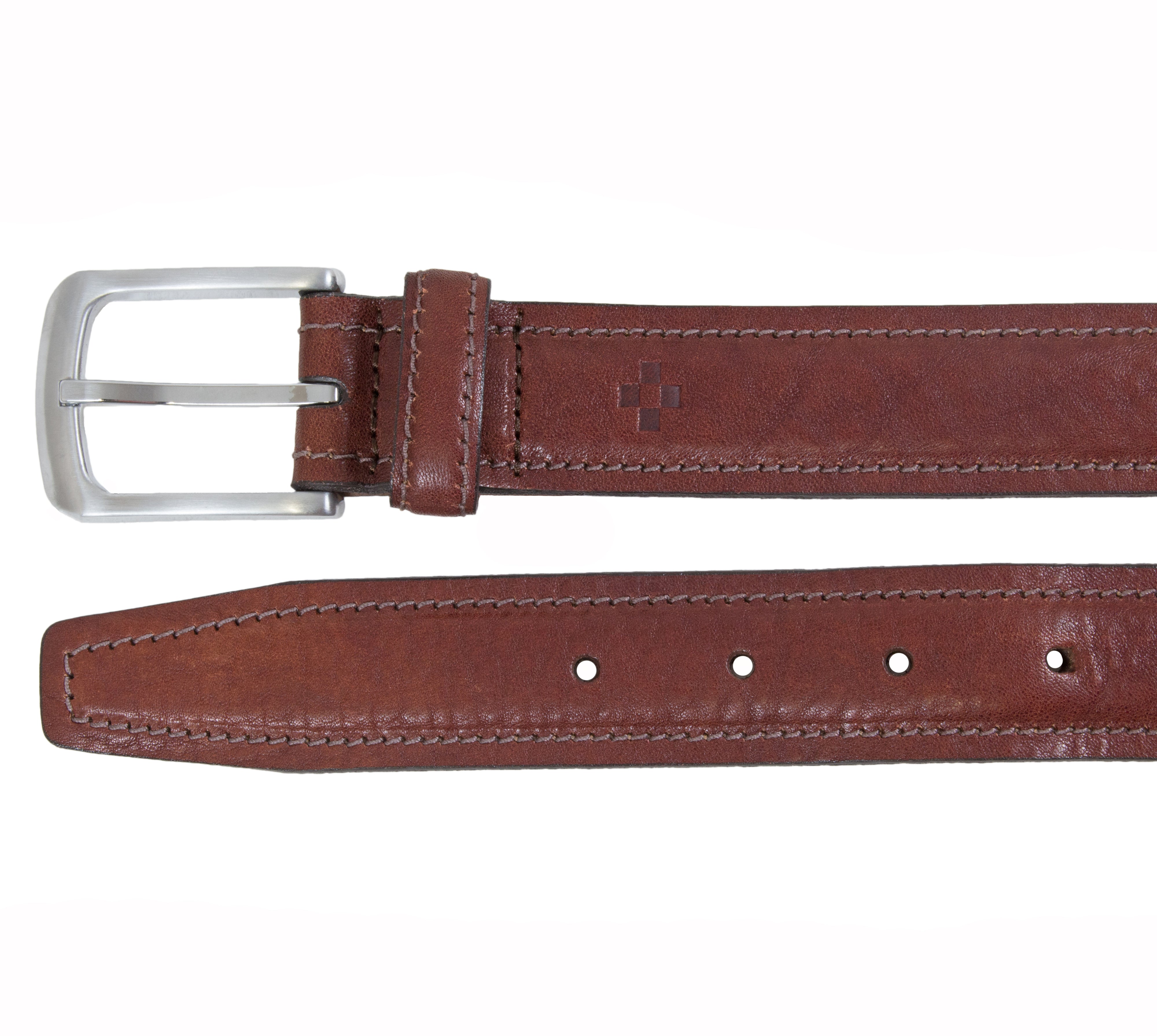 Padded and Stitched Hand Stained Italian Full Grain Leather Belt