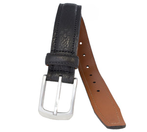 Padded and Stitched Hand Stained Italian Full Grain Leather Belt