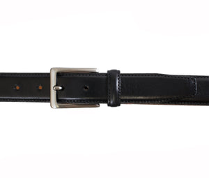 Ceinture en cuir italien pleine fleur lisse finie à la main et cousue