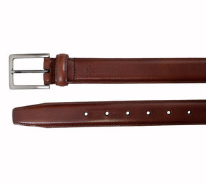 Smooth Hand Finished and Stitched Italian Full Grain Leather Belt