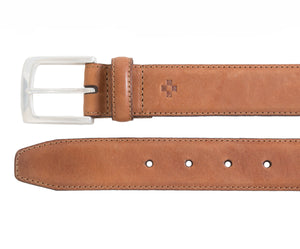 Stitched Edge Full Grain Italian Pull-up Leather Belt