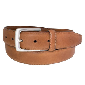 Stitched Edge Full Grain Italian Pull-up Leather Belt