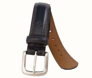 Padded and Stitched Italian Full Grain Leather Belt