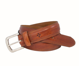 Padded and Stitched Italian Full Grain Leather Belt
