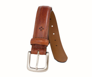 Padded and Stitched Italian Full Grain Leather Belt