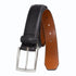 Ceinture en cuir italien pleine fleur cousue bord plume