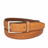 Stitched Feather Edge Italian Full Grain Leather Belt